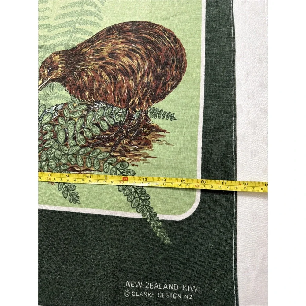 New Zealand Kiwi Tea Towel Kitchen Cotton Linen Clark Design Vintage EUC